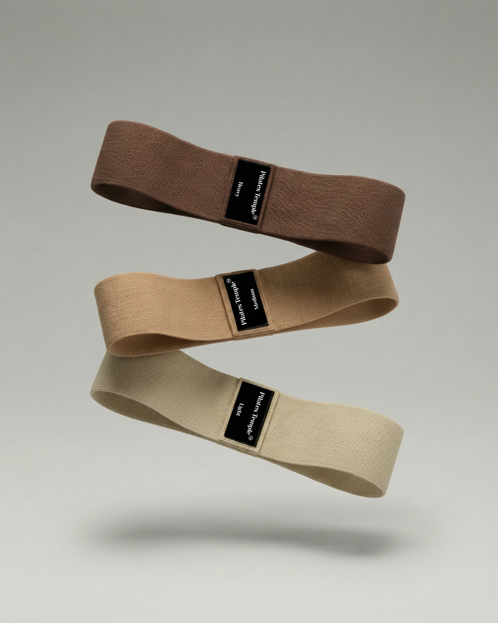 #color-Brun Set de 3 bandes de résistance Pilates (Léger, Moyen, Fort).